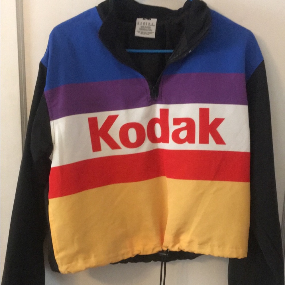 NWOT Kodak quarter zip crop top pull over